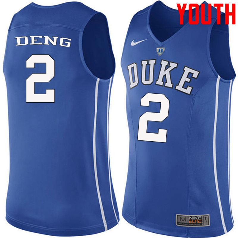 Youth #2 Luol Deng Duke Blue Devils College Basketball Jerseys-Blue